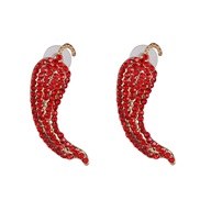 ( red)UR creative fruits earrings fully-jewelled earring occidental style