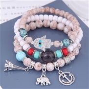 occidental style fashion trend  concise all-Purpose more elements pendant multilayer temperament bracelet