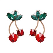 ( red) fruits cherry diamond ear stud high-end quality earrings