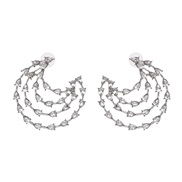( white)occidental style earrings high-end Alloy super glass diamond ear stud earrings