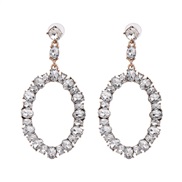 ( white) new fully-jewelled circle earrings occidental style wind lady ear stud