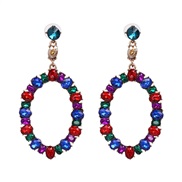 ( Color) new fully-jewelled circle earrings occidental style wind lady ear stud