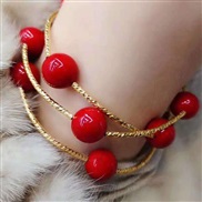 ( red) same style bracelet woman  Korea big super multilayer new gift