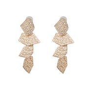 ( Gold) geometry Leaf tassel earring fashion temperament Alloy ear stud