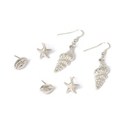 ( Silver) occidental style fashion Shells earrings natural Pearl wind earring fashion fashion arring