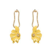 ( yellow) retro brief eaf ear stud earring fashion personality ear stud collocation earrings