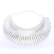 ( Silver)occidental style exaggerating  Metal textured Collar  woman  fashion all-Purpose false collar necklace