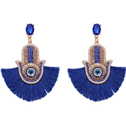 ( blue) fashion diamond samll eyes tassel earrings  tassel earrings