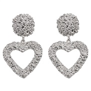 ( Silver)Korea fashion  temperament all-Purpose earrings   heart-shaped love ear stud woman