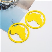 ( yellow)occidental style earrings personality fashion Africa map earring geometry