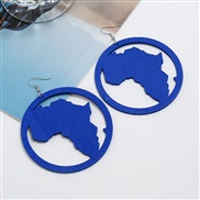( blue)occidental style earrings personality fashion Africa map earring geometry