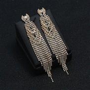 ( Gold)occidental style fully-jewelled tassel earrings temperament super earring personality fashion woman long style zi