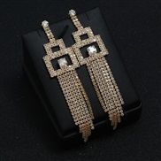 ( Gold)claw chain earrings personality long tassel shine diamond Earring woman  occidental style fashion temperament ear