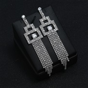 ( Silver)claw chain earrings personality long tassel shine diamond arring woman  occidental style fashion temperament ea