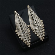 ( Gold)Korea Korean style fashion earrings woman small fresh super flash diamond fully-jewelled tassel ear stud  Earring