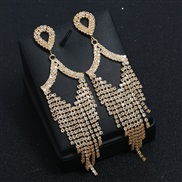 ( Gold)occidental style  fashion woman drop Earring  tassel Rhinestone claw chain fully-jewelled earrings