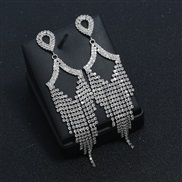 ( Silver)occidental style  fashion woman drop arring  tassel Rhinestone claw chain fully-jewelled earrings