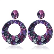 (purple)Acrylic Acetate sheet earrings woman occidental style retro personality earring woman temperament arring