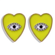 ( yellow)sweet love plates diamond fashion personality earring  occidental style exaggerating heart-shaped eyes atmosphe
