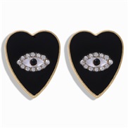 ( black)sweet love plates diamond fashion personality earring  occidental style exaggerating heart-shaped eyes atmospher