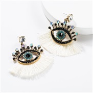 ( white)exaggerating occidental style Acrylic diamond eyes tassel earrings woman fashion personality ear stud Bohemian s