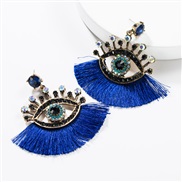 ( blue)exaggerating occidental style Acrylic diamond eyes tassel earrings woman fashion personality ear stud Bohemian st