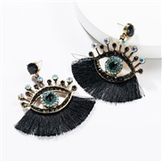 ( black)exaggerating occidental style Acrylic diamond eyes tassel earrings woman fashion personality ear stud Bohemian s