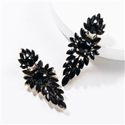 ( black)occidental style exaggerating multilayer Acrylic diamond geometry fully-jewelled earrings woman retro generous t