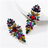( Color)occidental style exaggerating multilayer Acrylic diamond geometry fully-jewelled earrings woman retro generous t