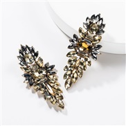 ( Gold)occidental style exaggerating multilayer Acrylic diamond geometry fully-jewelled earrings woman retro generous te