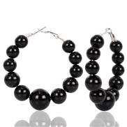 ( black)occidental style exaggerating arring  fashion big circle imitate Pearl circle earrings woman hoo earrings