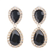 ( black)UR fashion multicolor earrings drop glass diamond occidental style wind fashion earring