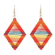 ( rhombus  red)occidental style retro wind earrings handmade geometry earring fashion