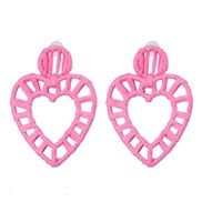 ( Pink)exaggerating earrings retro wind heart-shaped earring fashion arring