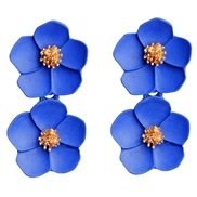 ( blue)occidental style arring  Korea fashion temperament ear stud romantic multicolor flowers earrings earring woman