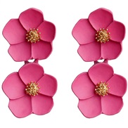 ( rose Red)occidental style arring  Korea fashion temperament ear stud romantic multicolor flowers earrings earring woma
