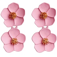 ( Pink)occidental style arring  Korea fashion temperament ear stud romantic multicolor flowers earrings earring woman