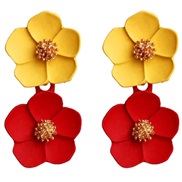 ( yellow+ red)occidental style arring  Korea fashion temperament ear stud romantic multicolor flowers earrings earring w