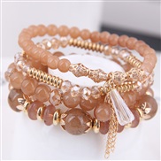 Korean style fashion  concise crystal beads multilayer temperament woman bracelet