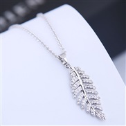 fine  Korean style fashion necklace  sweetOL bronze mosaic zircon leaves personality woman necklace