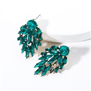 ( green)fashion temperament Acrylic diamond fully-jewelled occidental style earrings exaggerating trend ear stud Bohemia
