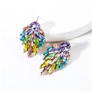 ( Color)fashion temperament Acrylic diamond fully-jewelled occidental style earrings exaggerating trend ear stud Bohemia