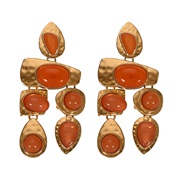 Alloy gem series Irregular earring  occidental style exaggerating gem all-Purpose woman earrings