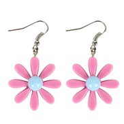 ( Pink)temperament daisy  fresh flowers lovely ear stud woman brief earrings earring woman