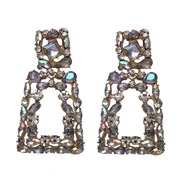 Alloy diamond geometry earring  occidental style exaggerating all-Purpose earrings