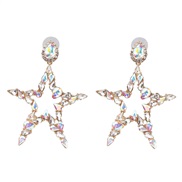 (AB color) occidental style brief Five-pointed star diamond ear stud earring arring high-end quality