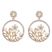 ( white) occidental style personality exaggerating Alloy hollow branch flowers ear stud retro woman earrings