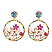 ( Color) occidental style personality exaggerating Alloy hollow branch flowers ear stud retro woman earrings