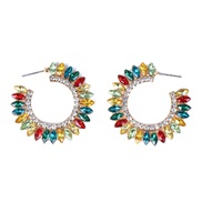 ( Color) occidental style personality exaggerating sun flower ear stud hollow retro woman earrings