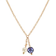 ( blue)Korean style fashion  fashion temperament personality crystal Pearl pendant clavicle chain